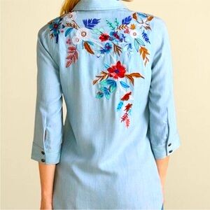 Embroidered Aveline Tencel Tunic Soft Surrounding M